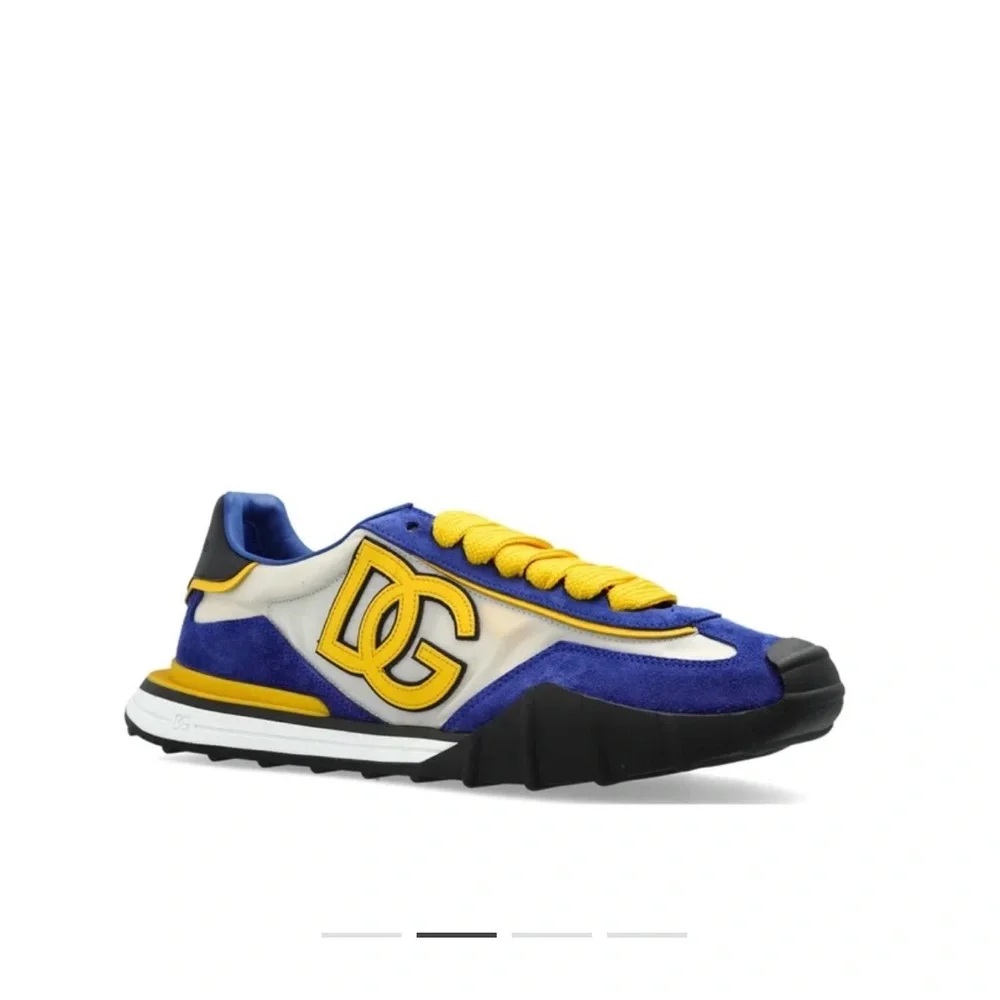 Dolce & Gabbana Blue and Yellow DG Logo Men's Sneakers